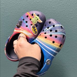 Kids Rainbow Clog Shoes with Character Charms
